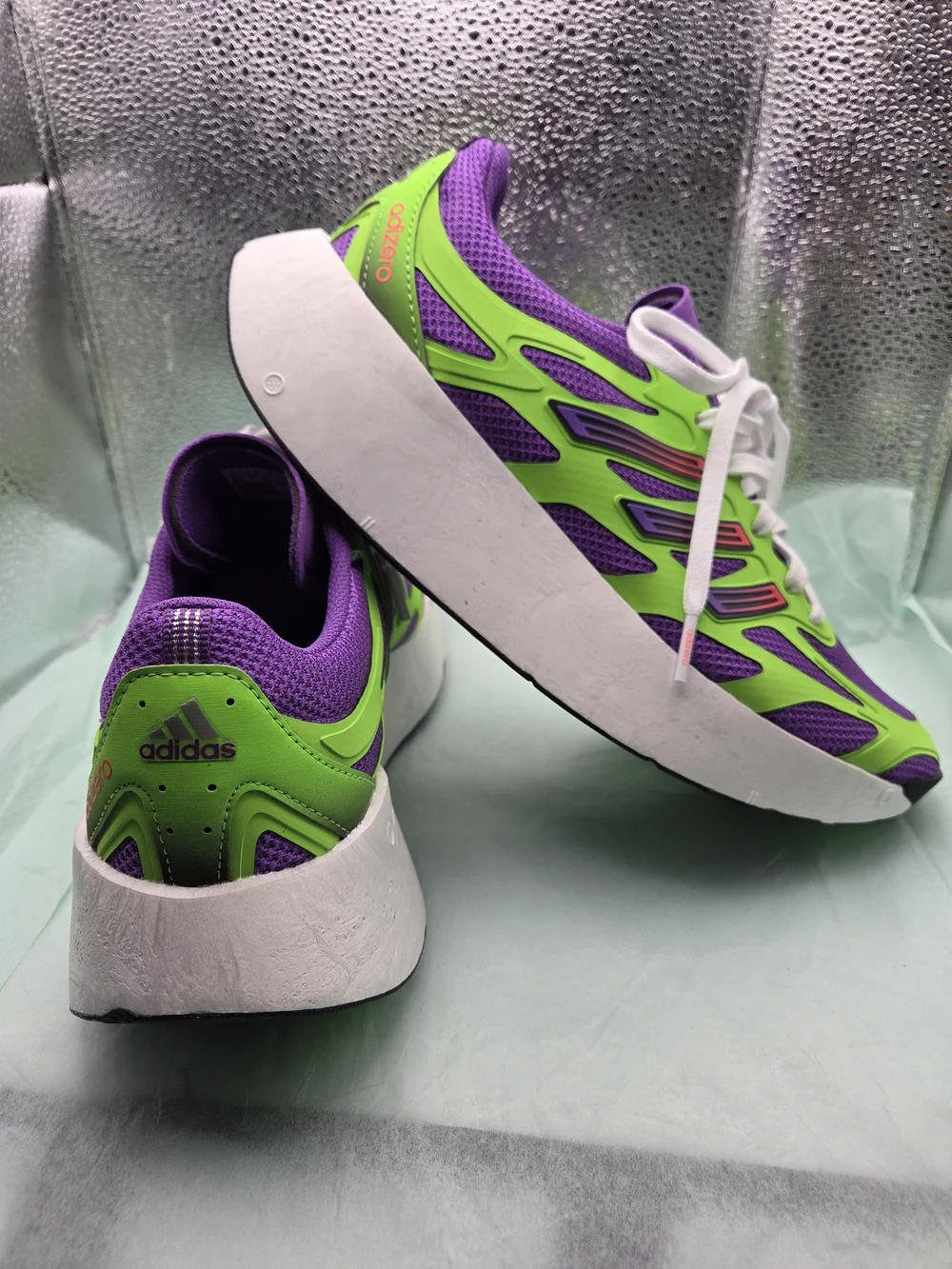 Women's Purple and Neon Green Athletic Sneakers